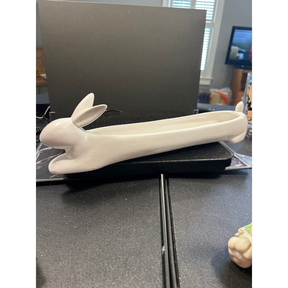 Bunny Rabbit White Ceramic Serving Platter